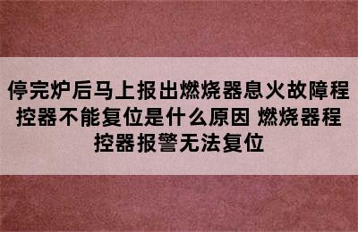 停完炉后马上报出燃烧器息火故障程控器不能复位是什么原因 燃烧器程控器报警无法复位